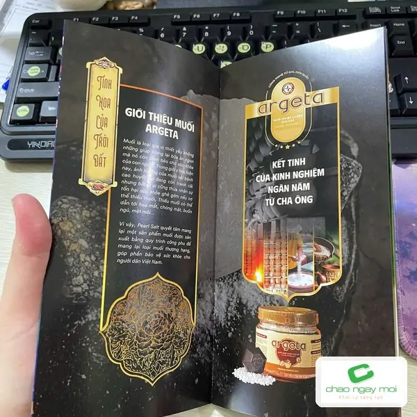 Tờ gấp giới thiệu sản phẩm in m&agrave;u cầm tr&ecirc;n tay