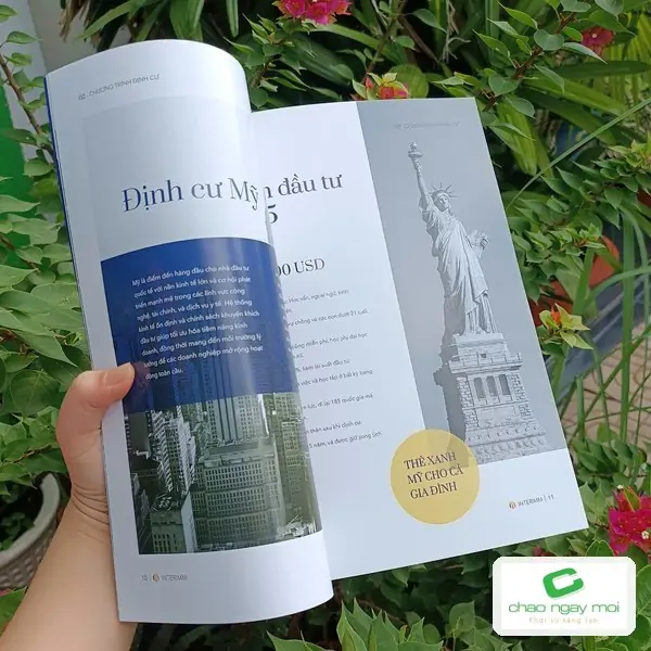 Trang trong brochure giới thiệu định cư Mỹ