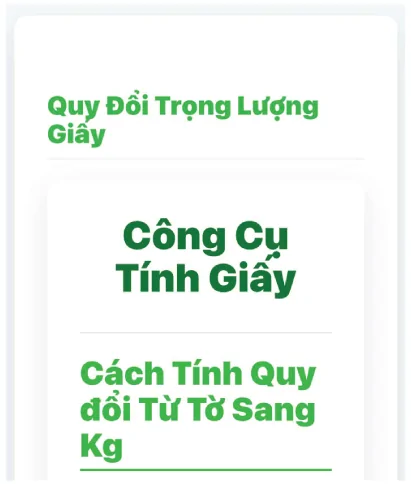 cong thuc quy doi trong luong giay