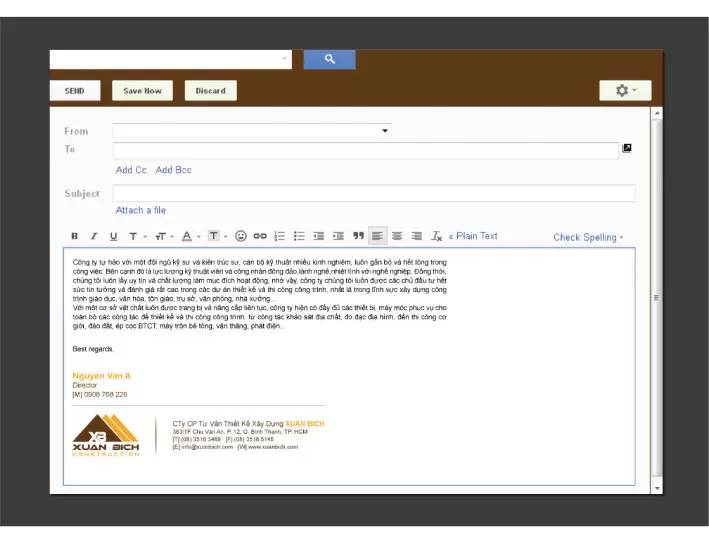 footer email